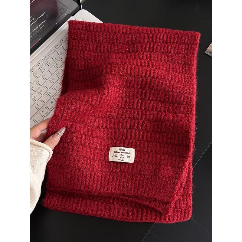 Korean Autumn and Winter New High Quality Wool Blended Knitted Scarf for Women Warm and Versatile Couple Atmosphere Scarf