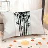 Bamboo Pattern Pillowcase Decor Suitable For Sofa Bedroom Car Pillow Cover Cushion Rectangular Back Cushion