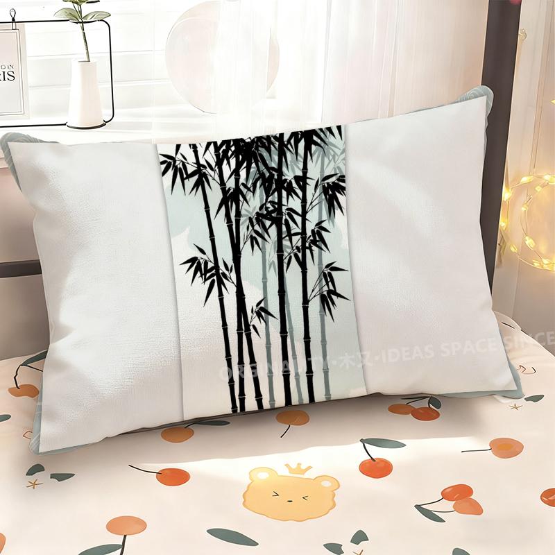 Bamboo Pattern Pillowcase Decor Suitable For Sofa Bedroom Car Pillow Cover Cushion Rectangular Back Cushion