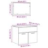 2 Piece Bathroom Furniture Set Rustic Wood Look Engineered Wood