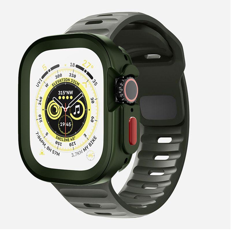 

Half Pack S10 Silicone Sports Protective Case for IWatch Apple Watch Strap Ultra Transparent Shatter-resistant Sets 49mm Green Case + Green Strap 42mm(S10 generation)