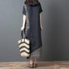Summer Loose Women's Short Sleeved Round Neck Dress