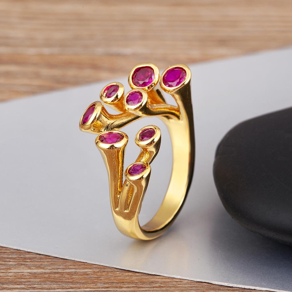 Nidin High Quality Inlaid Colorful Zircon Open Rings Adjustable For Women Men Personality Design Finger Jewelry Gift Wholesale