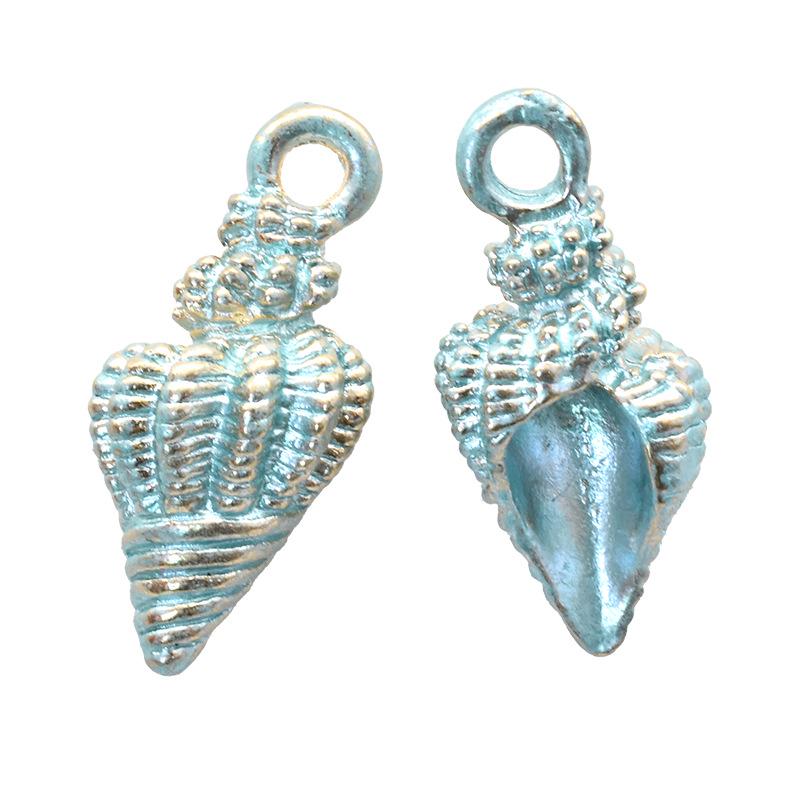Multicolor Starfish & Seashell Conch Pendant — Marine Life DIY Alloy Jewelry Accessory