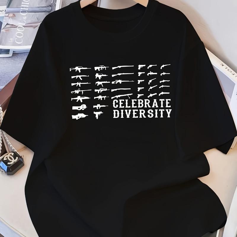 

Celebrate Diversity Graphic T-Shirt,Soft Breathable & Fade-Resistant, Classic Fit for Daily Casual Wear XXL белый