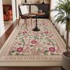 American Style Floral Living Room Carpet Light Luxury High-end Printed Bedroom Bedside Floor Mats Large Area Runner Rug Tapis 