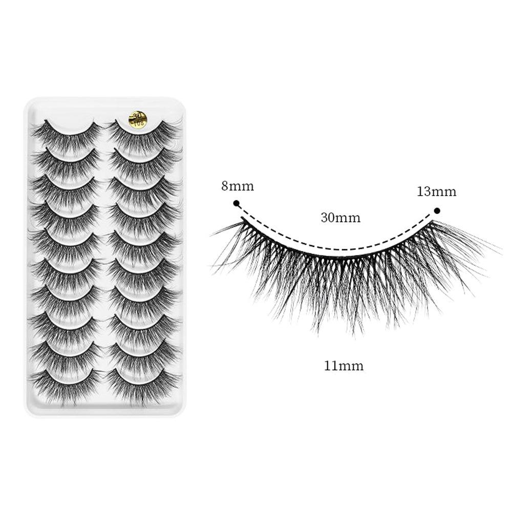 10 Pairs 3D Soft Mink Hair False Eyelashes Crisscross Thick Long Eye Lashes Women's Beauty