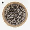 Practical New Ins Style Minimalist Tableware Mat Home Circular Woven Mat Restaurant Retro Hemp Decorative Mats Shooting Prop