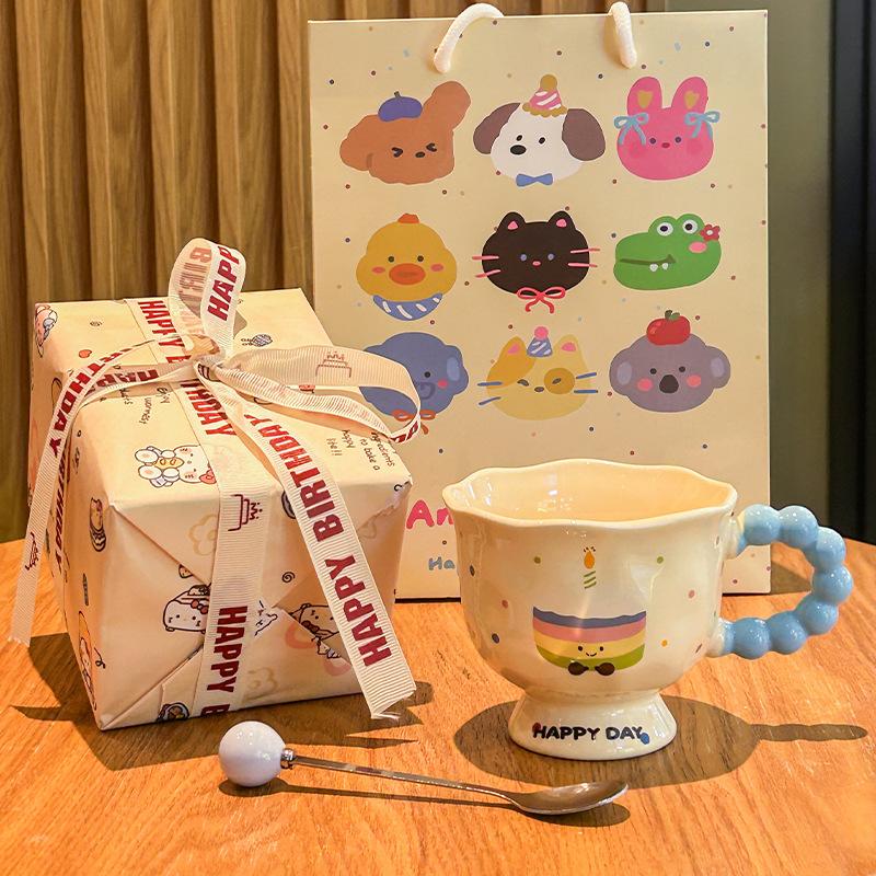 Super roztomilý chlebový hrnek dívčí domácí pitný hrnek kancelářský keramický hrnek snídaňový hrnek dárek k narozeninám