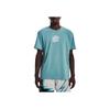 Under Armour Logo Print Crew Neck Short Sleeve T-Shirt Men Tops Blue 1376801-400