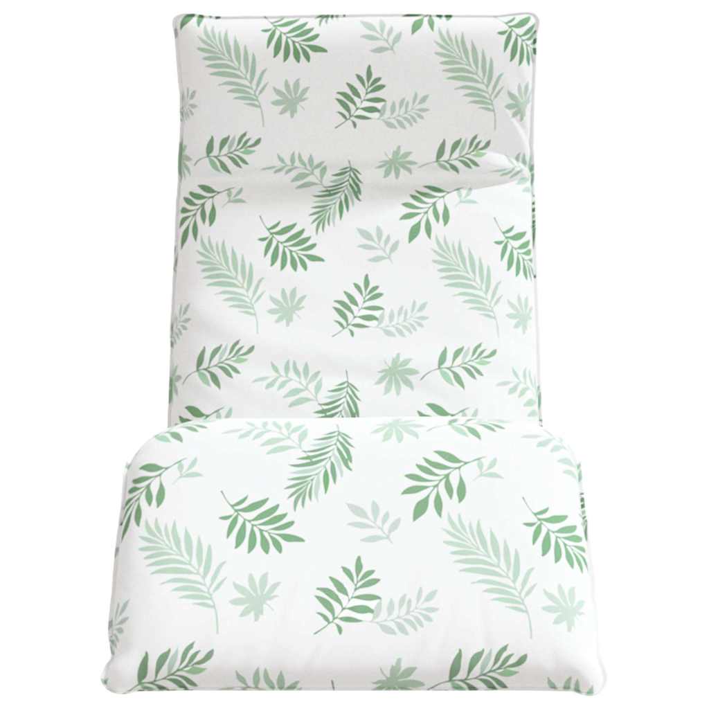 Folding Sun Lounger with Leaf Pattern 175 x 54 x 8.5 cm Oxford Fabric