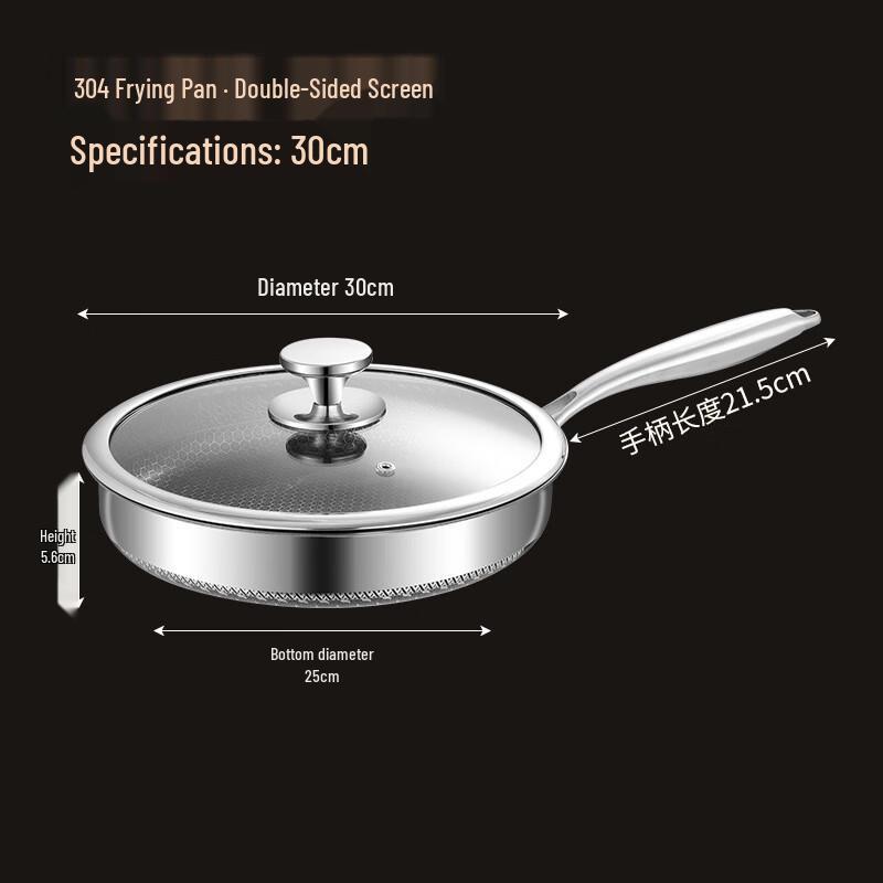 

OEING 304 Stainless Steel 3-Layer Non-stick Frying Pan 30 cm