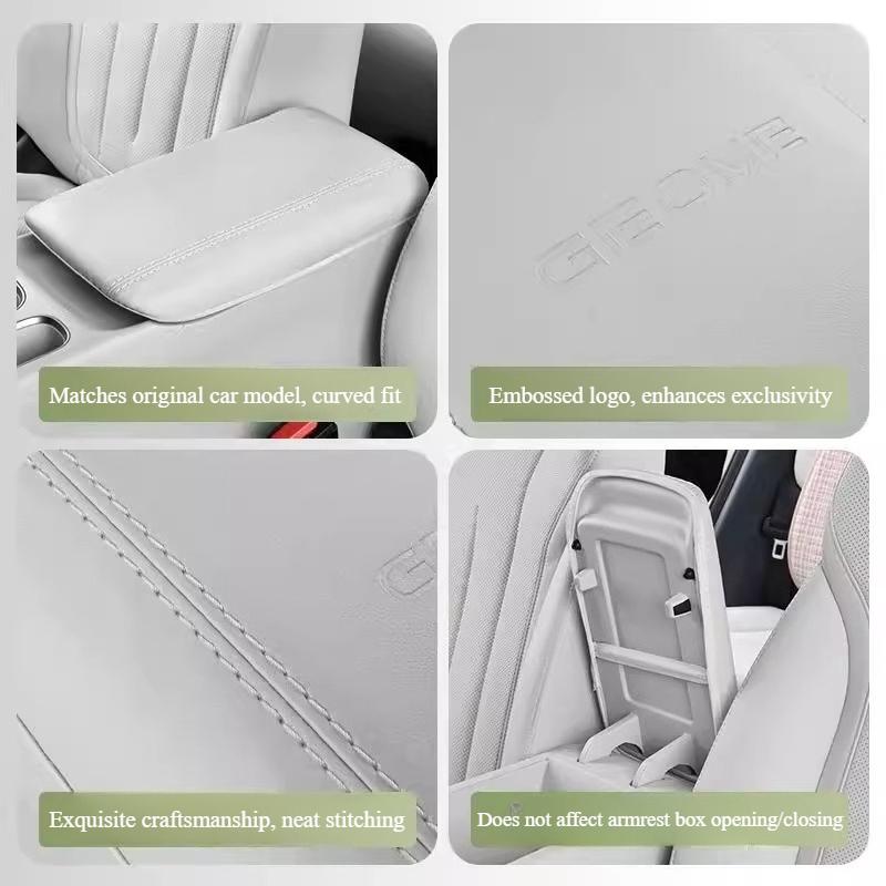 For Geely EX2 Proton eMAS 5 2024-2026 Leather Armrest Box Cover Original Car Color Center Console Silicone Protective Pad