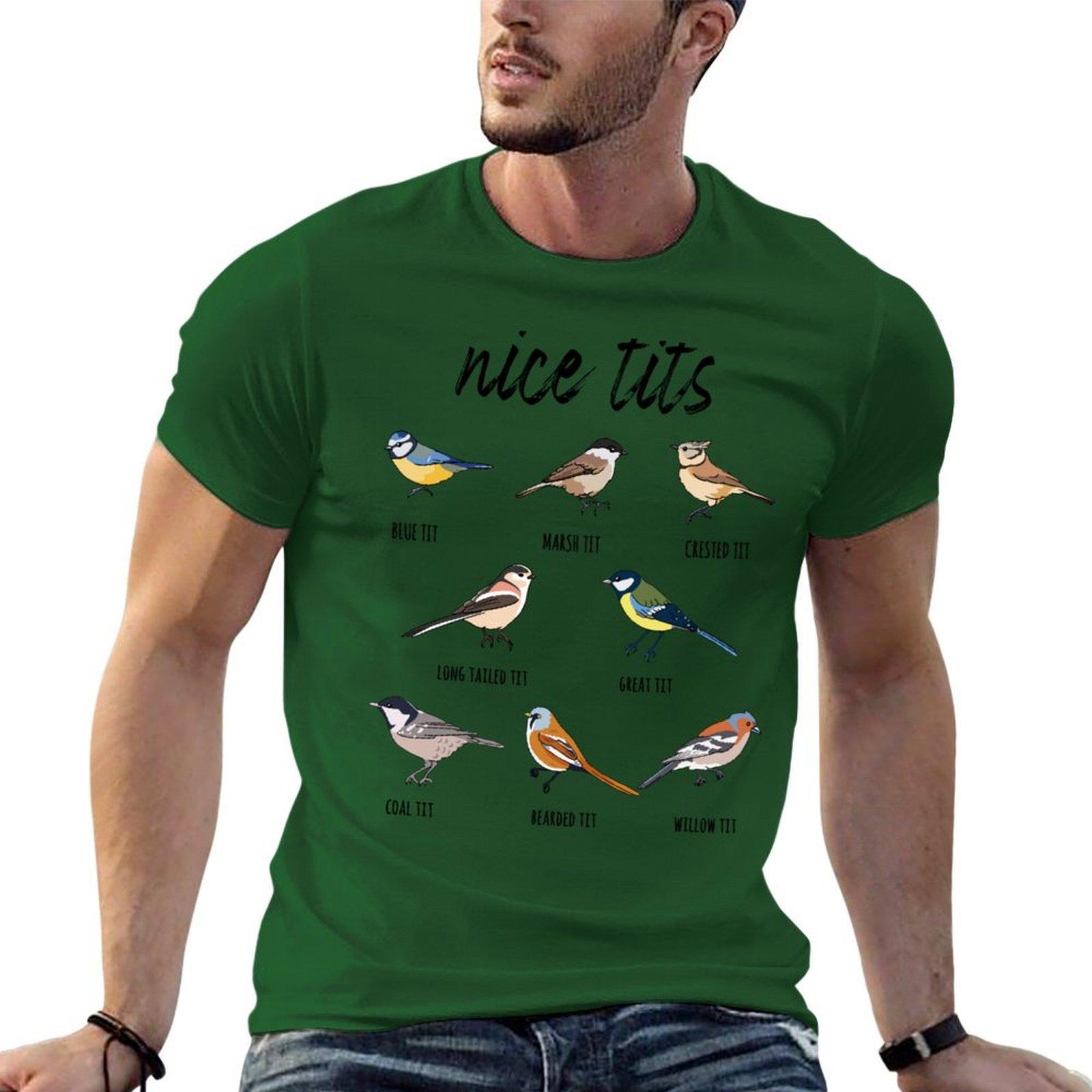 

Nice Tits Funny Bird Watching T-Shirt oversizeds shirts graphic men clothes 4XL
