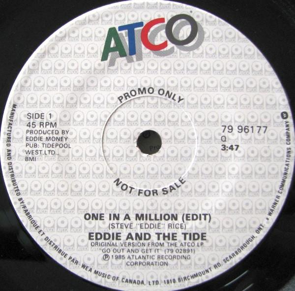 

7inch Record EDDIE & THE TIDE - One In A Million 7996177PROMO ATCO Records 1985 Canada Pop Used