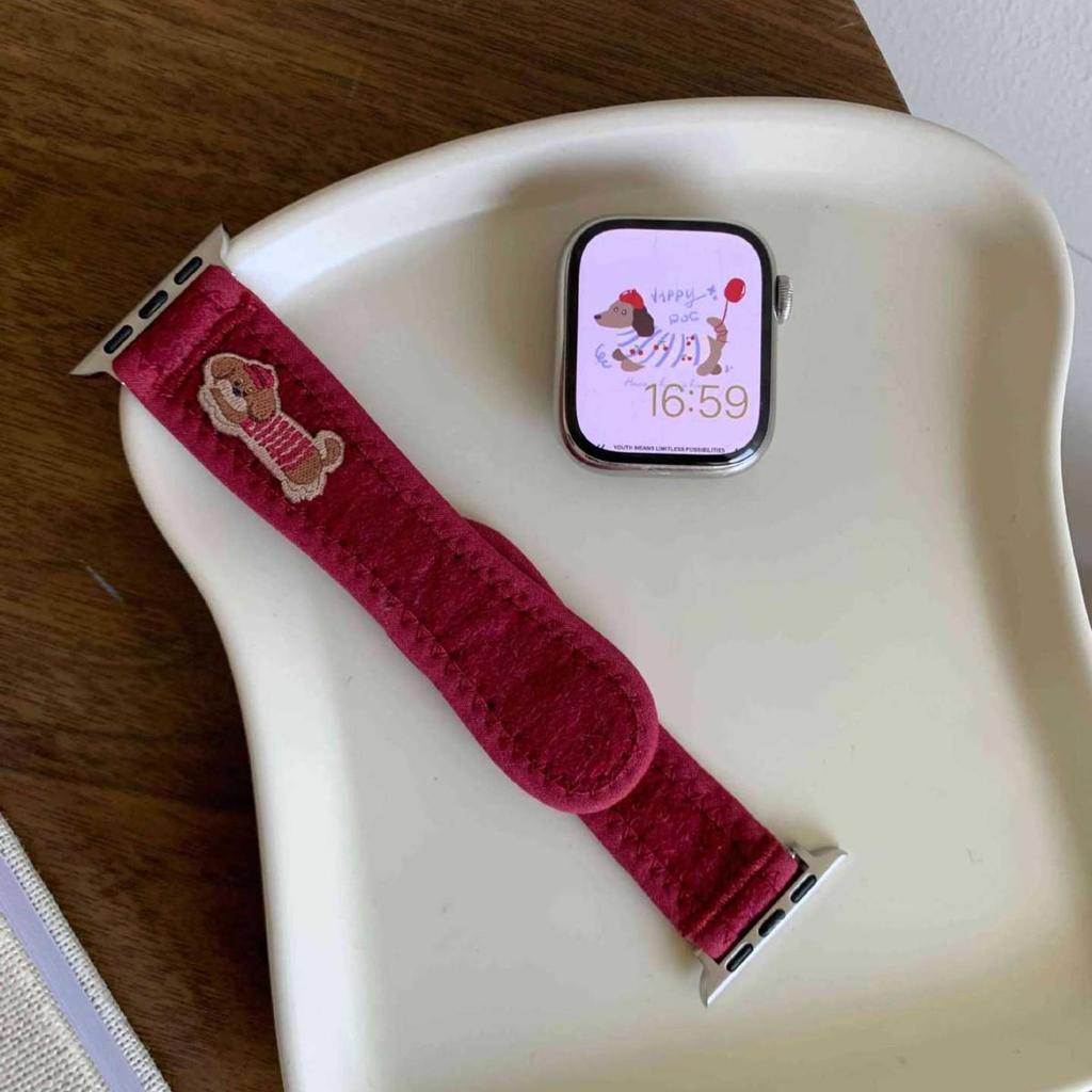 Nylon Velcro Loop Strap for Apple Watch Series 5-9, SE, Compatible with iWatch 7-8
