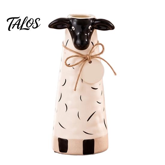 Whimsical Farm Animal Figurine Resin Cute Vase, Farmhouse Decorative Flower Holder for Home Small Bouquet Vessel Office Decor, Pig/Cow/Sheep/Chicken