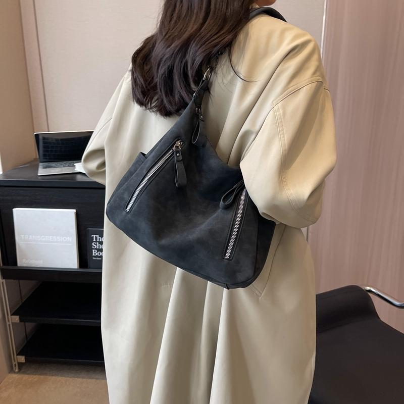 Simple Solid Color Women's Shoulder Bag, Large Capacity Handbag, Soft Pu Leather Tote Bag, Women's Casual Handbag, New Style