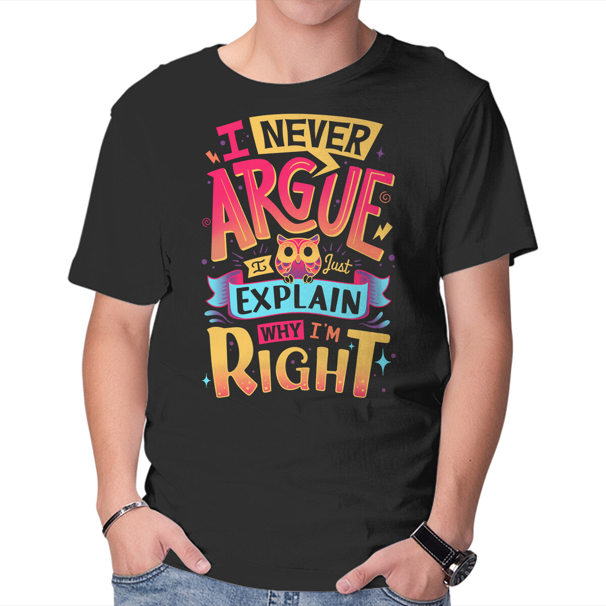 Unisex Crew Neck T-Shirt I Know I m Right Graphic Short Sleeve Casual Tee XXL
