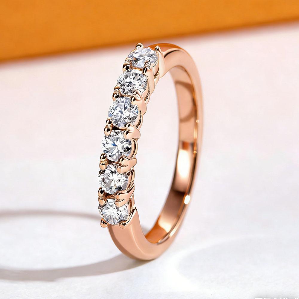 5pcs Moissanite Rings For Women 925 Silver Personalized Ring Wedding Plated 18k White Yellow Golden Woman Designe Jewelry Gifts