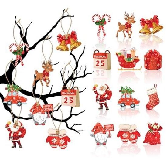 Christmas Ornament Decoration Tree Hanging 24-piece Set Santa Claus Miscellaneous Items Interior Stylish Atmosphere Party Supplies
