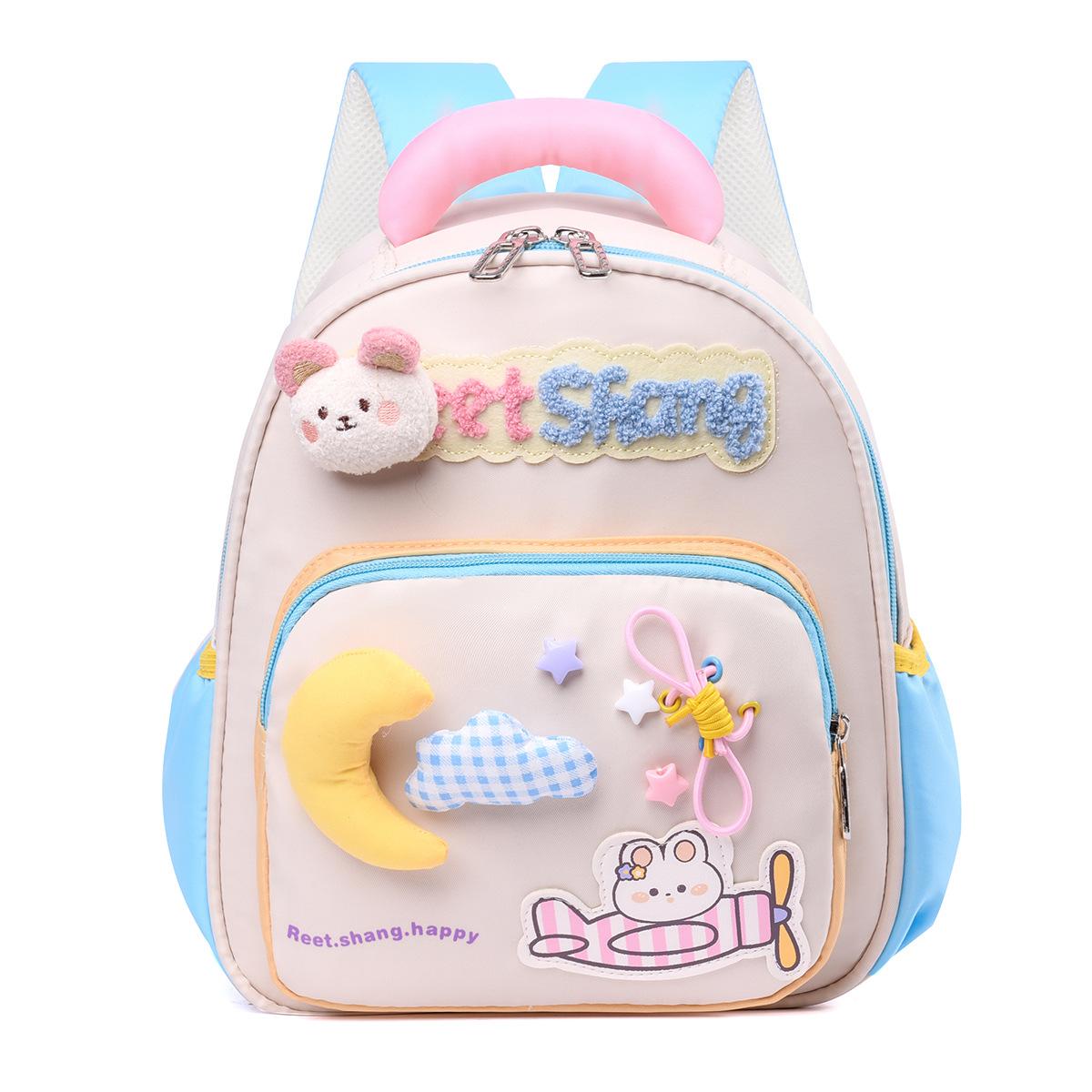 

Kindergarten schoolbag new cartoon cute big and middle school boys and girls baby lightweight burden reduction children s backpack озеро синього кольору