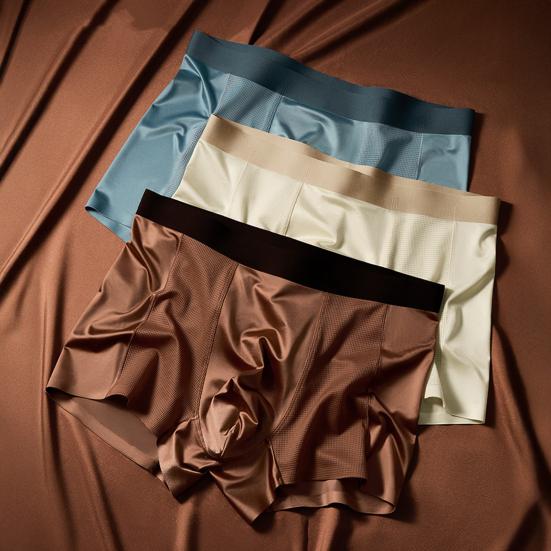 Men Boxer Underwear Mid-rise Tight Cut High Elasticity Shorts Briefs Breathable Holes Design U-Convex Smooth Panties