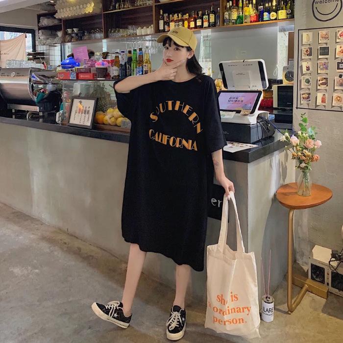 

YYFS Женская мода Лето Весна Рукава 1/2 Круглый вырез Свободная талия Повседневные платья XXXXL чёрный