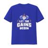 Let The Gains Begin Workout Gym T Shirt For Fitness Enthusiasts Vintage Designer Clothes Versatile Homme Soft Slightly