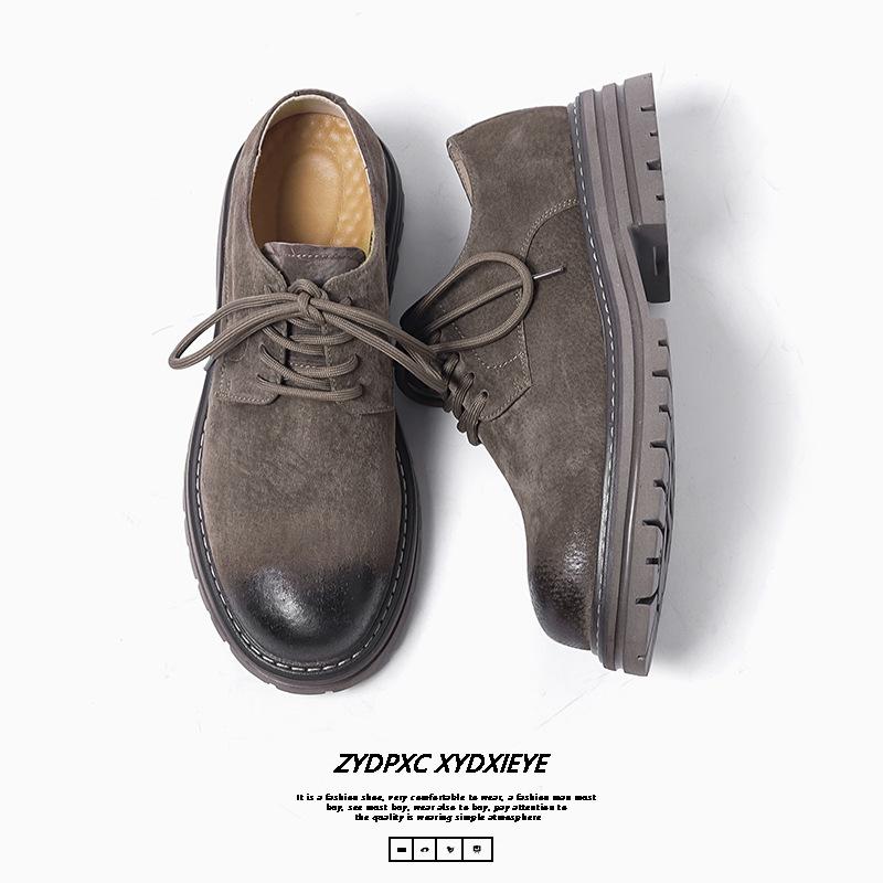 

2025 мужская летняя мужская обувь тренд низкие ботинки Martin повседневные меховые британские туфли 4515-W 44 серый