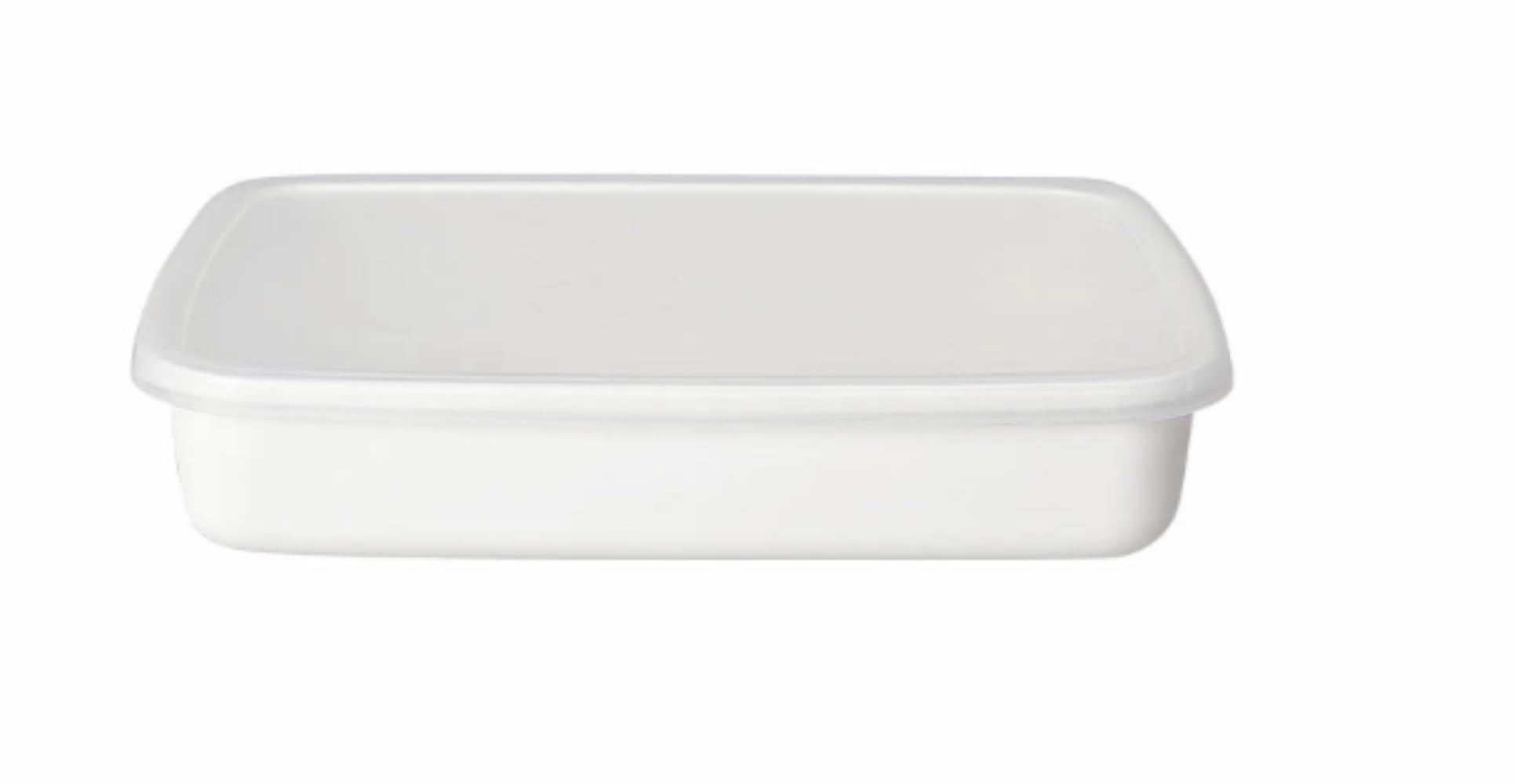 

World Create Noda Horo Rectangle White Shallow Medium Dish with Seal Lid 65307