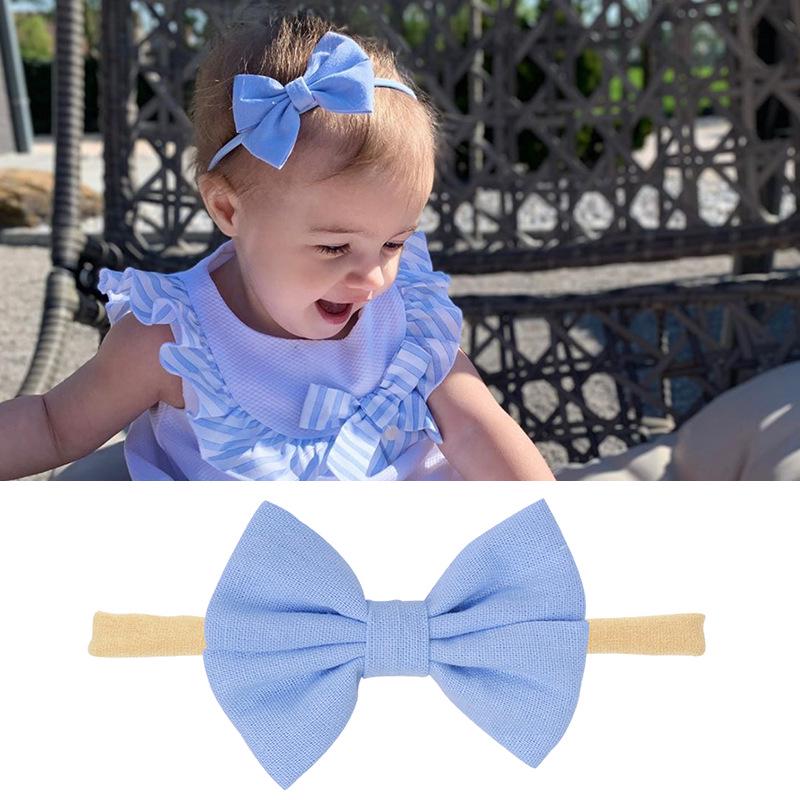 Baby-Stirnband-Set aus Nylon und Baumwolle: Stirnbänder mit Schleife und Leinen in Geschenkbox.