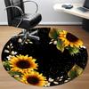 1pc Sunflower Frame Carpet for Office Non-Slip, Round Carpet, Soft & Comfortable, Carpet for Office, Lightweight Round Floor Mat yy251226083