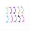 Introducing the Trendy, 8-color Spray-painted Stainless Steel Eyebrow Studs with Round Ball Design for Stylish Body Piercing.