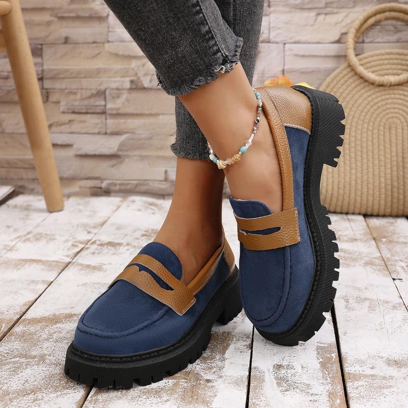 Large size small leather shoes women's spring and autumn new low heel one pedal low top
