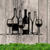 Metal Wine Glass Wall Art 11.81 Inch Minimalist Decor Indoor Outdoor Hanging Gift