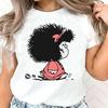 Mafalda Shirt Girl Grunge Colorful Psychedelic Comfortable Harajuku Top Tees Punk Aesthetic Hip Hop 2000s 80s Harajuku