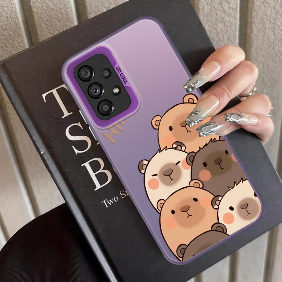 Cartoon Cute Capybara Back Phone Cover Case for Samsung Galaxy A04 A05 A06 A07 A50 A54 A03 A71 A10 A20 A56 A72 A51 A52