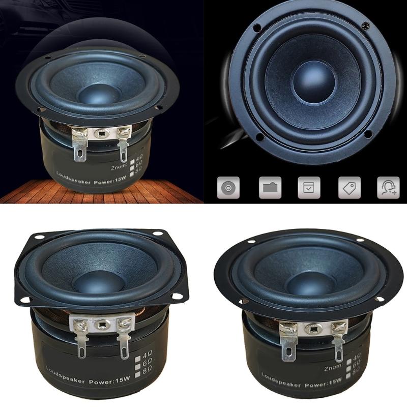 2.5Inch Full Frequency Horn 4Ohm 15W Subwoofer Loudspeaker for Home Amplifiers Auditory Projects with Dynamic Sound