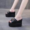 Fashion Slippers Casual Wedge Heel Platform Slippers Womens High Heels Luxury Soft 2024 Summer Fashion PU Fabric Casual