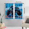 2pcs,2D Plane Printing Popular Curtain Panels Monster Truck Zoom Polyester Fabric (without Rod) Holiday for Bedroom, Living