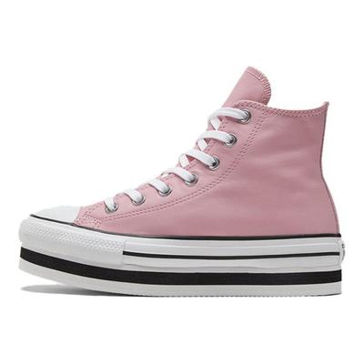 All Star Chuck Taylor בוהן עגולה שרוכים נושם קל משקל גבוה קנבס לנשים ורוד לבן