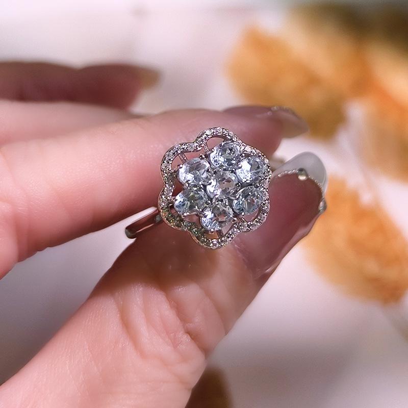 S925 Sterling Silver Leaf Ring For Women European Fashion Natural Peridot Crystal Jewelry High Sense Minimalist Finger Ornament