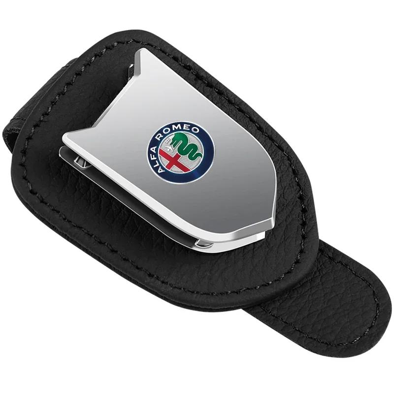 Car Sticker For Alfa Romeo 159 147 Car Glasses Clip Sun Visor Sunglasses Holder Storage Clip For Alfa Romeo Giulia Giulietta 156QX1