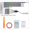 Universal 10-in-1 Car LED Interior Ambient Light Kit RGB Color Changing Acrylic Strip Lights with APP & Remote Control for Car