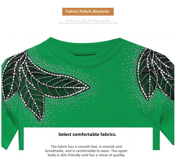 2024 Women's Slim Fit Lace Hollow Diamond Tee - Short-Sleeved, Round Neck Fashion for Spring/Summer