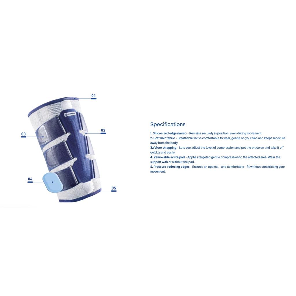 BAUERFEIND MioTrain Thigh Made in General Medical Six Adjustable Compression Straps Support, Germany, Device, (Titanium, 7)