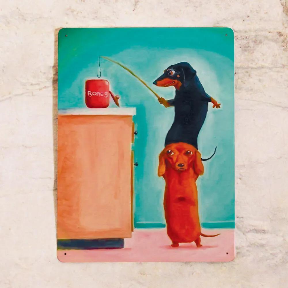 

Металлический знак Территория под контролем таксы, металл, 20x30 см