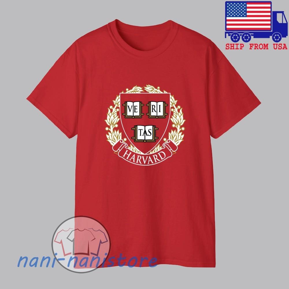 Harvard University College Men#039;s Red Size S5XL Unisex T-Shirt L