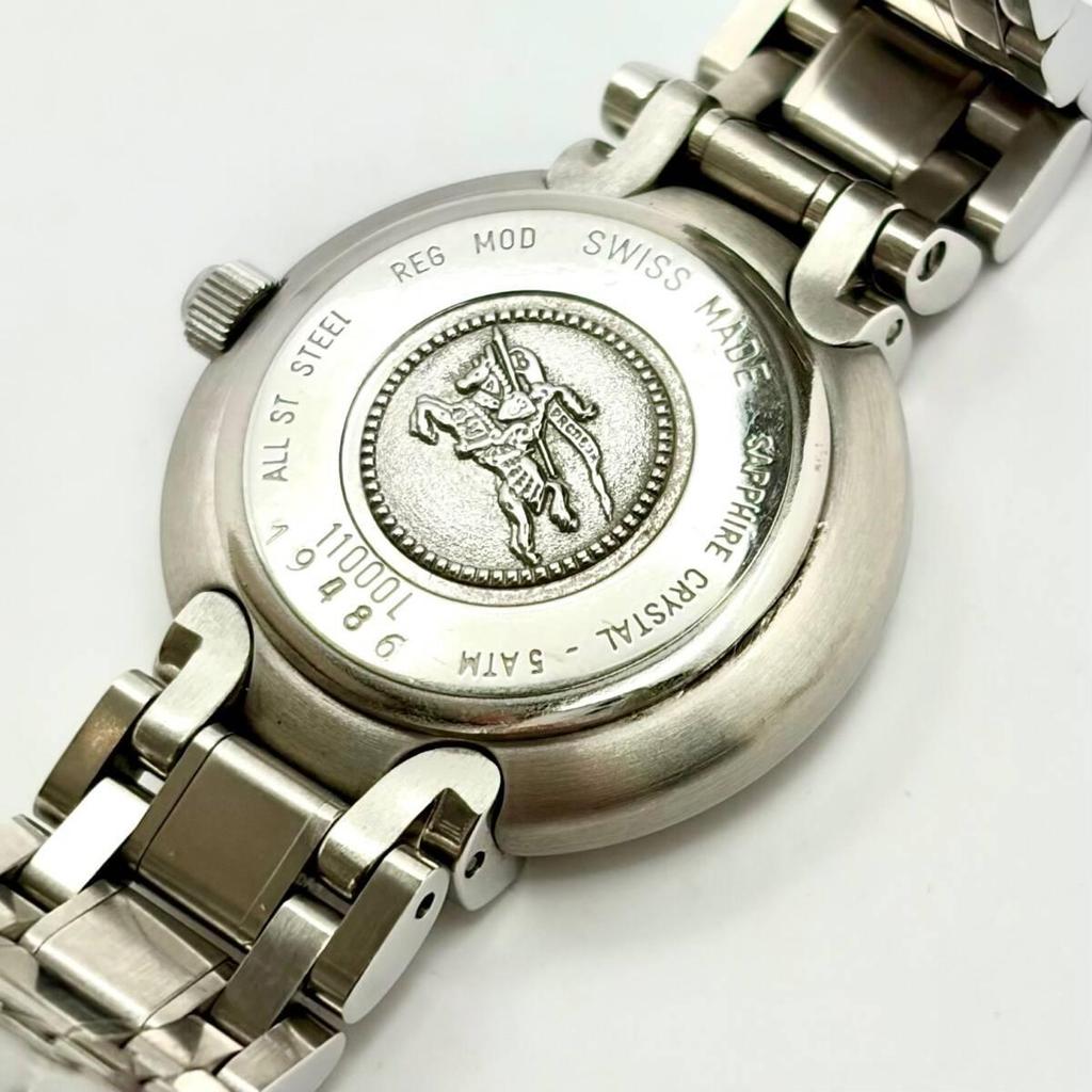 Used [New Battery] BURBERRY 11000L Ladies Watch Silver Date 19486